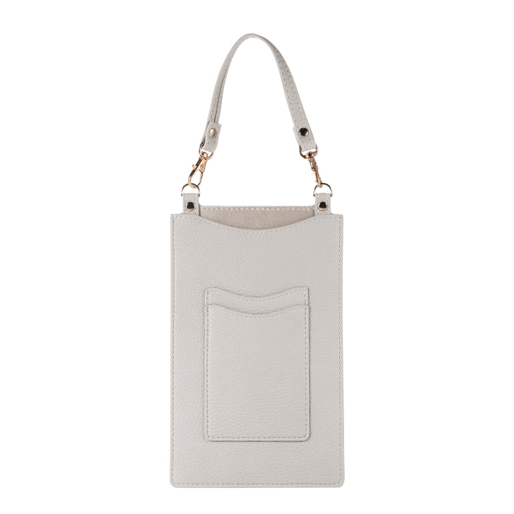 Litchi Texture Card Holder Mobile Phone Bag with Short Strap