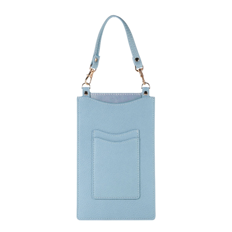 Litchi Texture Card Holder Mobile Phone Bag with Short Strap