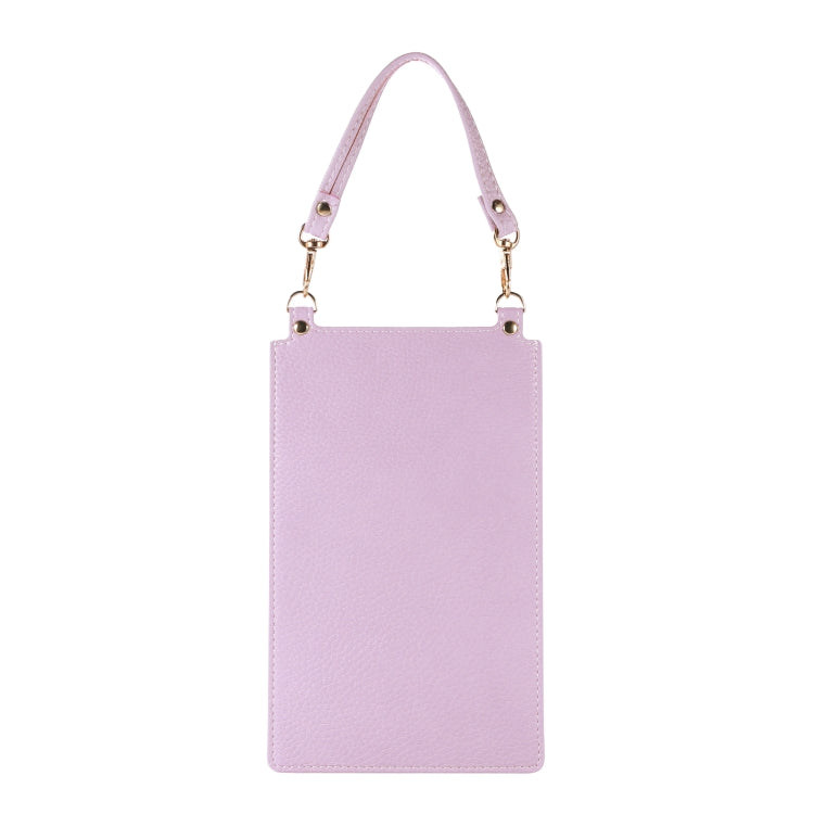 Litchi Texture Card Holder Mobile Phone Bag with Short Strap