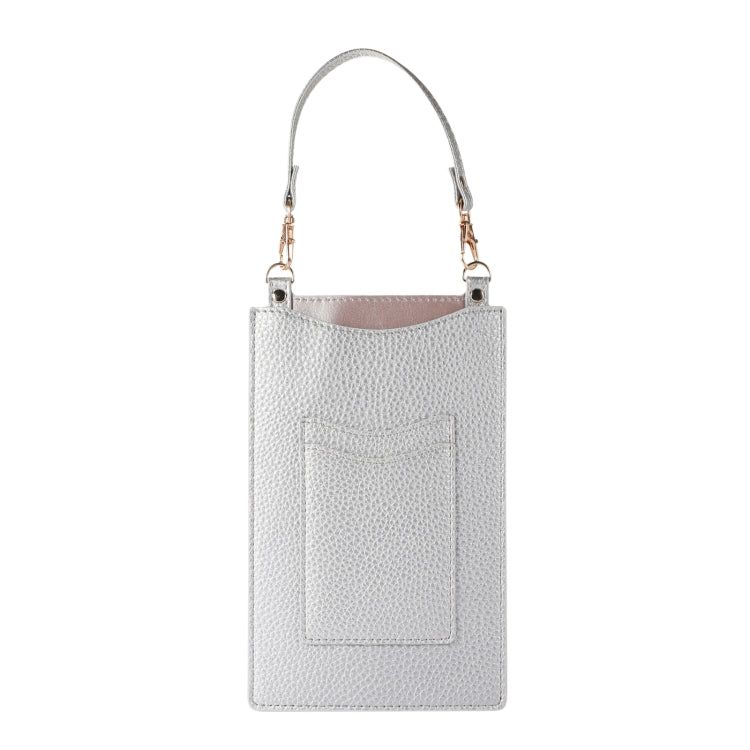 Litchi Texture Card Holder Mobile Phone Bag with Short Strap