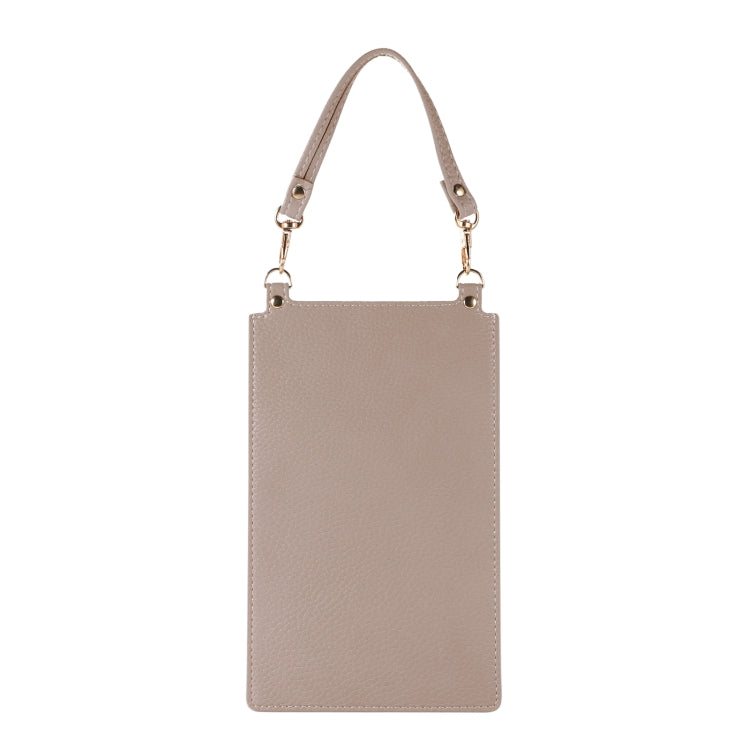 Litchi Texture Card Holder Mobile Phone Bag with Short Strap