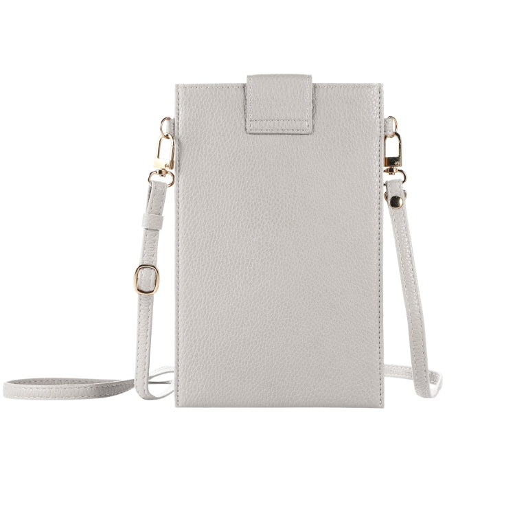 Litchi Texture Card Holder Mobile Phone Bag with Long Strap