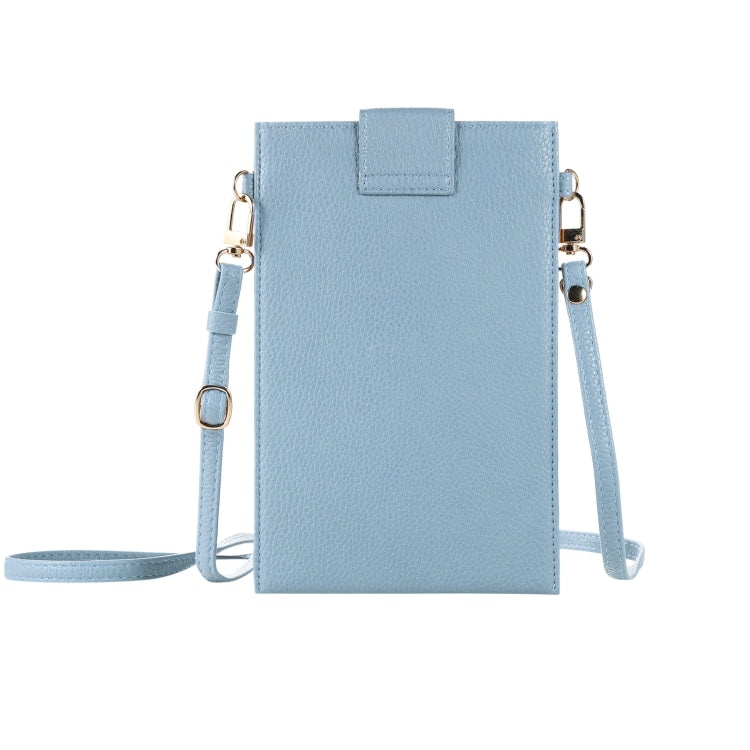 Litchi Texture Card Holder Mobile Phone Bag with Long Strap