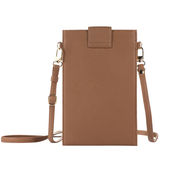 Litchi Texture Card Holder Mobile Phone Bag with Long Strap