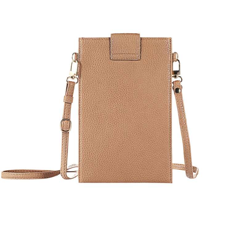 Litchi Texture Card Holder Mobile Phone Bag with Long Strap
