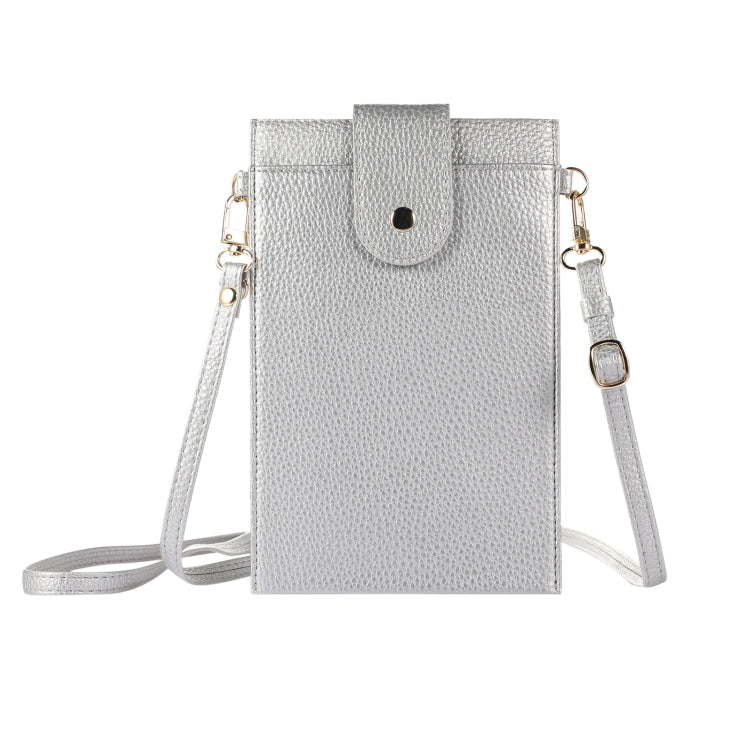 Litchi Texture Card Holder Mobile Phone Bag with Long Strap