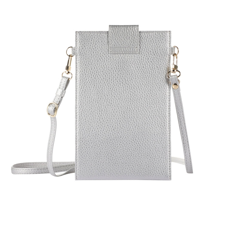 Litchi Texture Card Holder Mobile Phone Bag with Long Strap