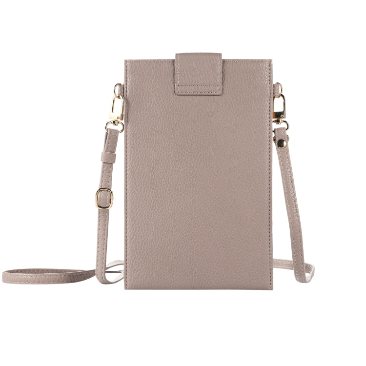 Litchi Texture Card Holder Mobile Phone Bag with Long Strap