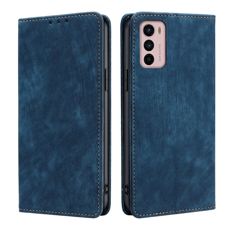 For Motorola Moto G42 4G RFID Anti-theft Brush Magnetic Leather Phone Case