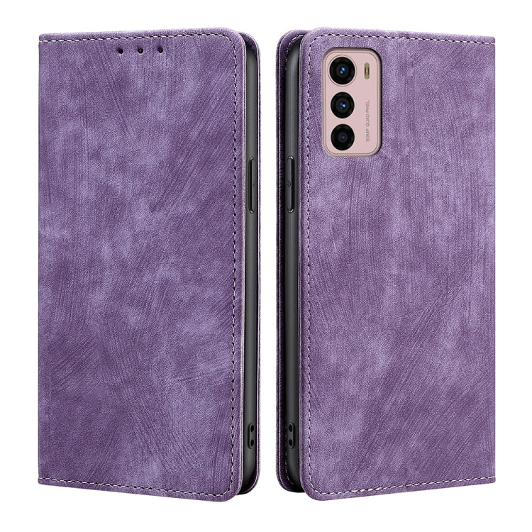 For Motorola Moto G42 4G RFID Anti-theft Brush Magnetic Leather Phone Case