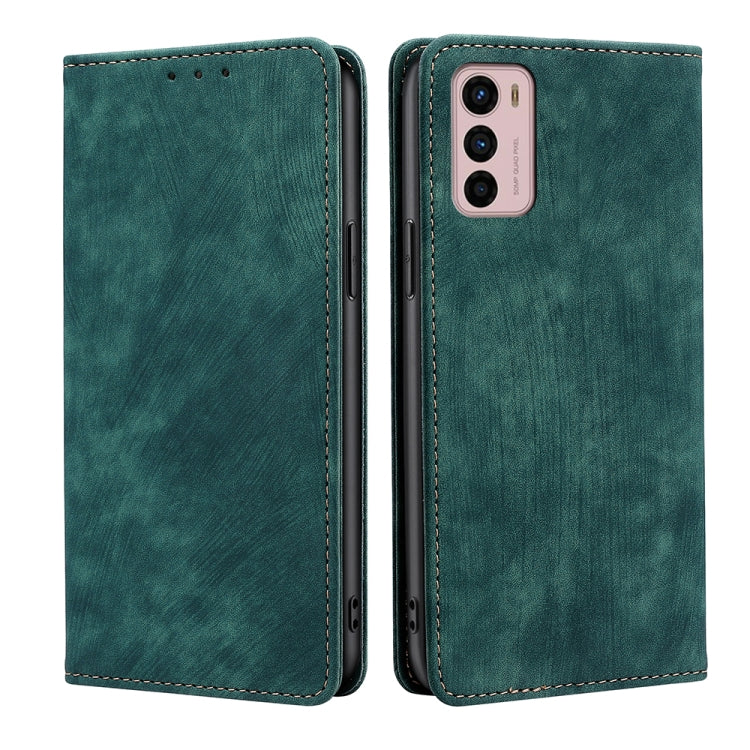 For Motorola Moto G42 4G RFID Anti-theft Brush Magnetic Leather Phone Case