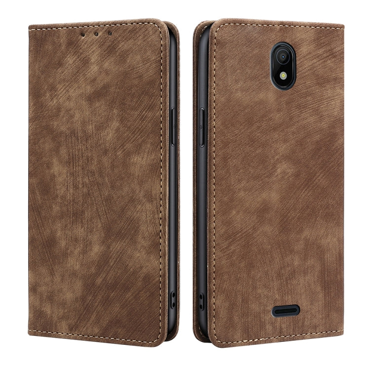 For Nokia C100 RFID Anti-theft Brush Magnetic Leather Phone Case