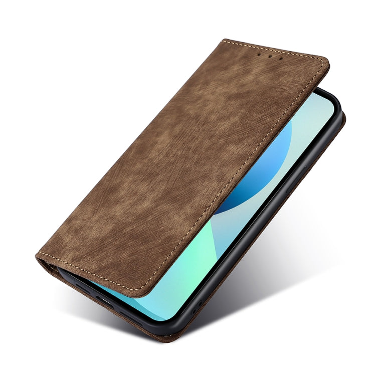 For Nokia C100 RFID Anti-theft Brush Magnetic Leather Phone Case