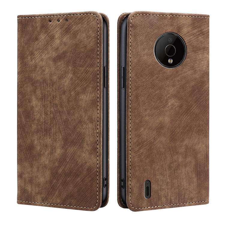 For Nokia C200 Anti-theft Brush Magnetic Leather Phone Case