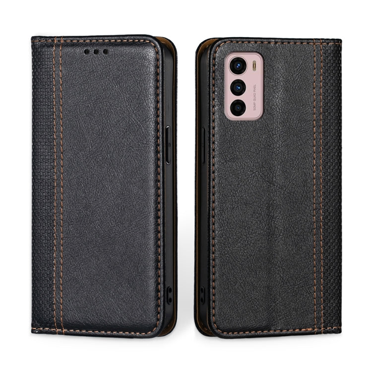 For Motorola Moto G42 4G Grid Texture Magnetic Flip Leather Phone Case
