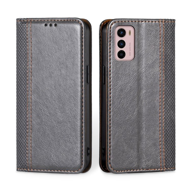 For Motorola Moto G42 4G Grid Texture Magnetic Flip Leather Phone Case