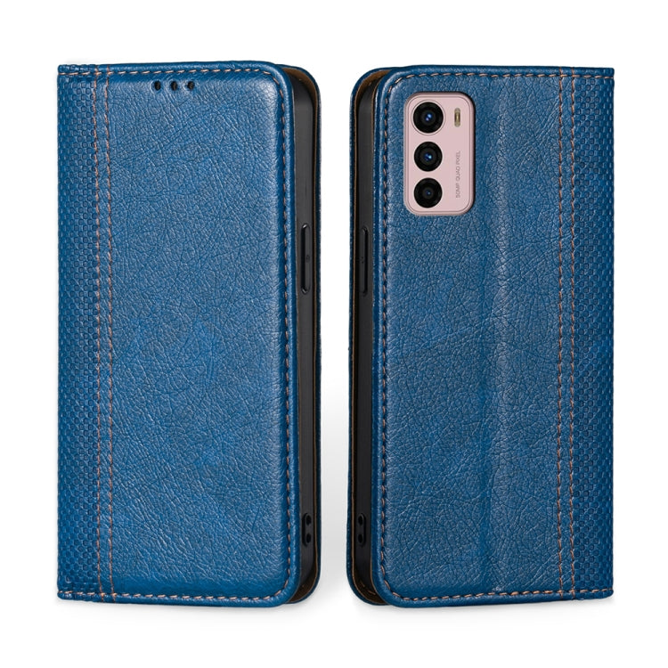 For Motorola Moto G42 4G Grid Texture Magnetic Flip Leather Phone Case