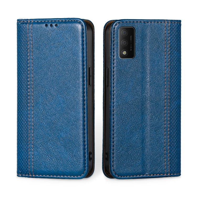 For TCL 30T T603DL Grid Texture Magnetic Flip Leather Phone Case