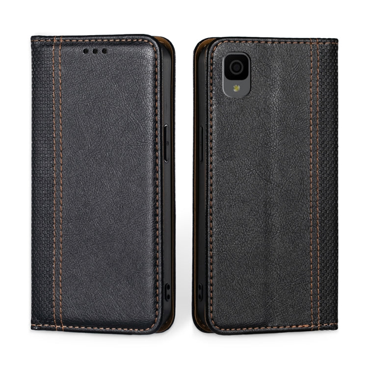 For TCL 30Z T602DL Grid Texture Magnetic Flip Leather Phone Case