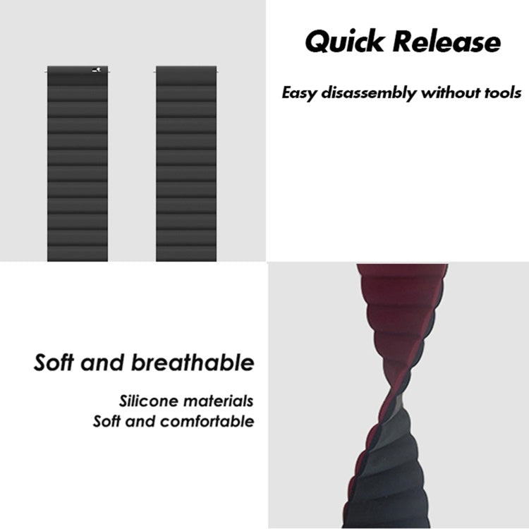 For Xiaomi Haylou RT / RT2 / GST / GS / RS3 Universal Reverse Buckle Magnetic Silicone Watch Band