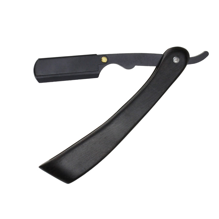 H-29 Men Replaceable Blade Manual Straight Folding Shaving Razor Male Grooming Accessory(Ship-shaped Black Handle)