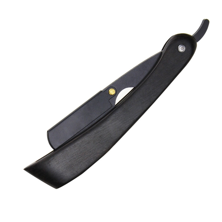 H-29 Men Replaceable Blade Manual Straight Folding Shaving Razor Male Grooming Accessory(Ship-shaped Black Handle)