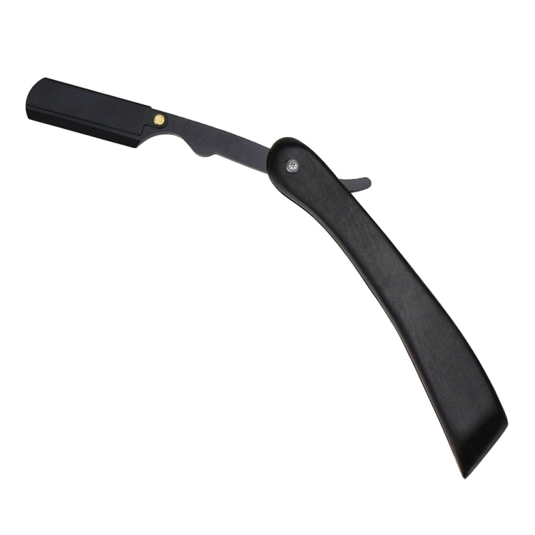 H-29 Men Replaceable Blade Manual Straight Folding Shaving Razor Male Grooming Accessory(Ship-shaped Black Handle)