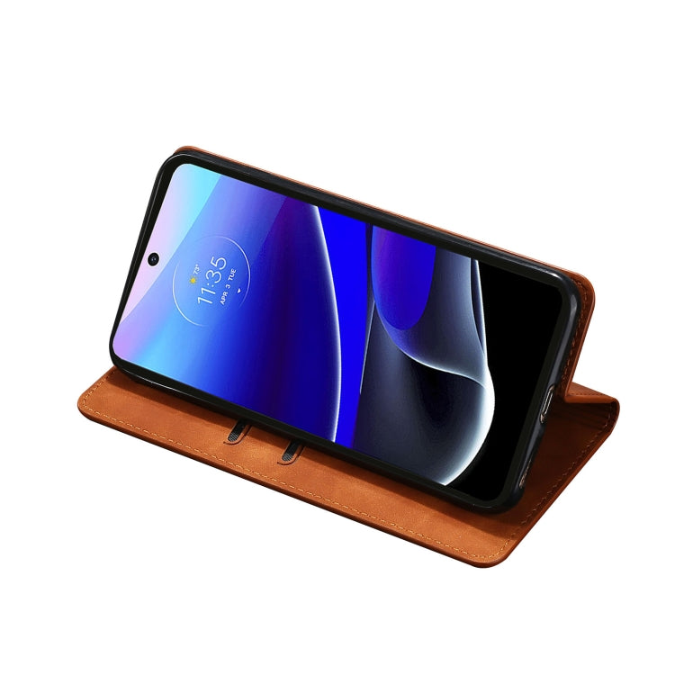 For Motorola Moto G42 4G Skin Feel Magnetic Horizontal Flip Leather Phone Case
