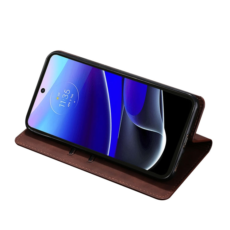 For Motorola Moto G42 4G Skin Feel Magnetic Horizontal Flip Leather Phone Case