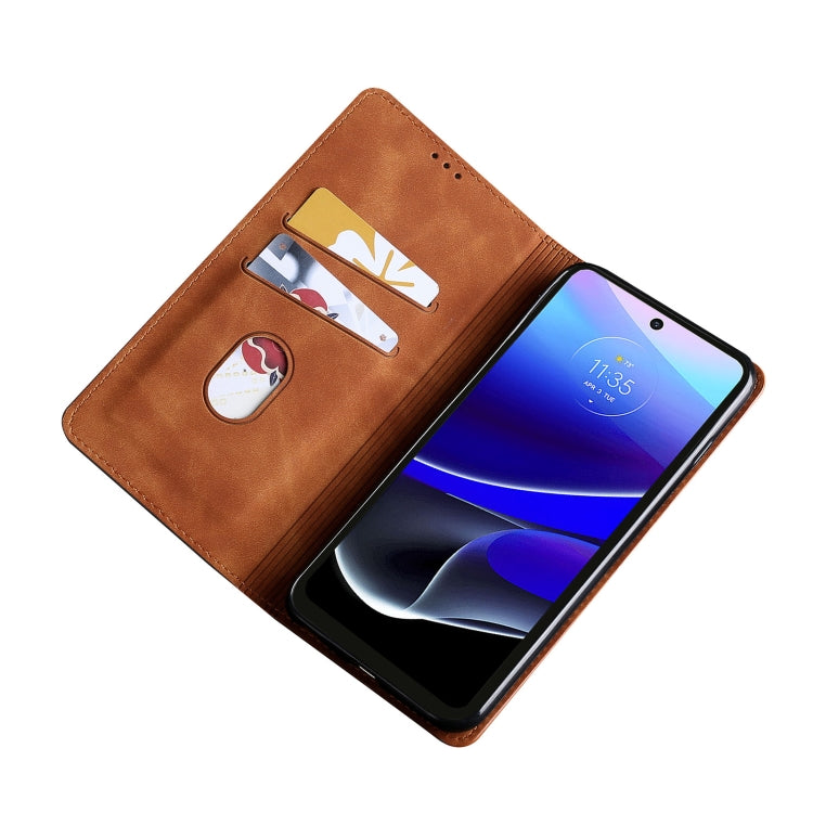For Motorola Moto G62 5G Skin Feel Magnetic Horizontal Flip Leather Phone Case
