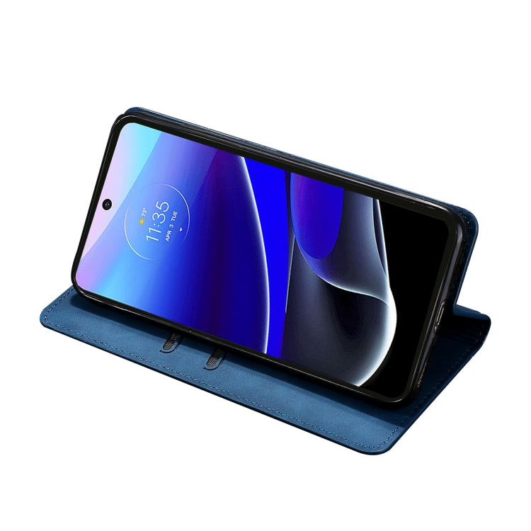For Motorola Moto G62 5G Skin Feel Magnetic Horizontal Flip Leather Phone Case