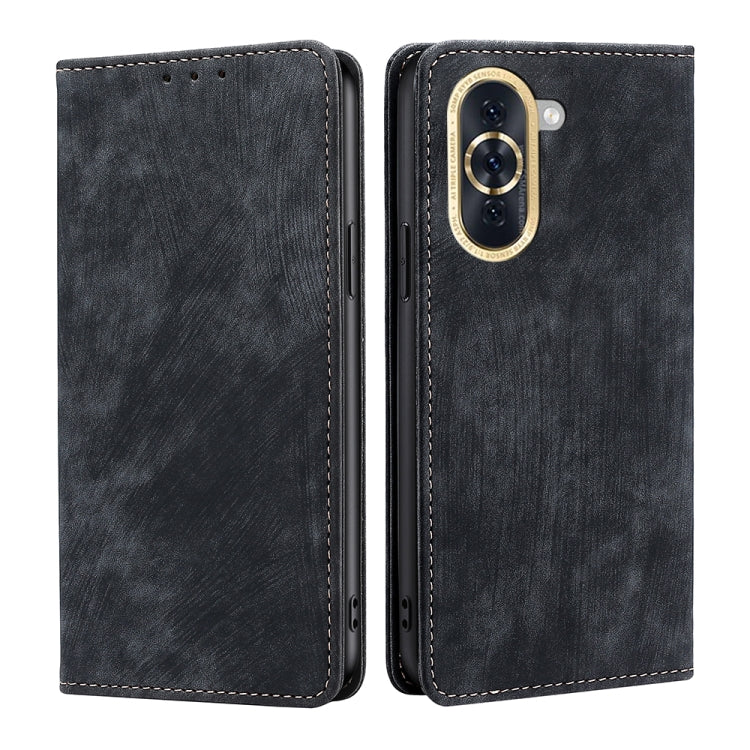 For Huawei Nova 10 RFID Anti-theft Brush Magnetic Leather Phone Case