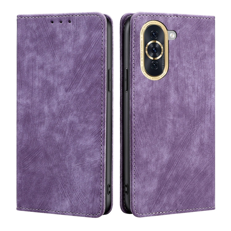 For Huawei Nova 10 RFID Anti-theft Brush Magnetic Leather Phone Case