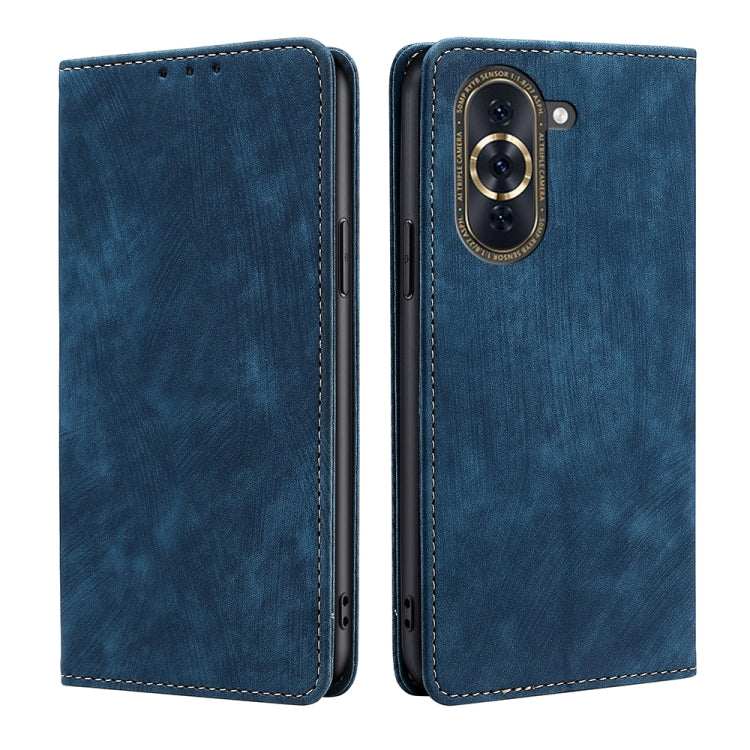 For Huawei Nova 10 Pro RFID Anti-theft Brush Magnetic Leather Phone Case