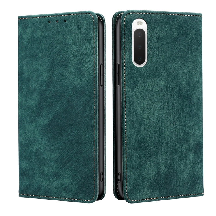 For Sony Xperia 10 IV RFID Anti-theft Brush Magnetic Leather Phone Case