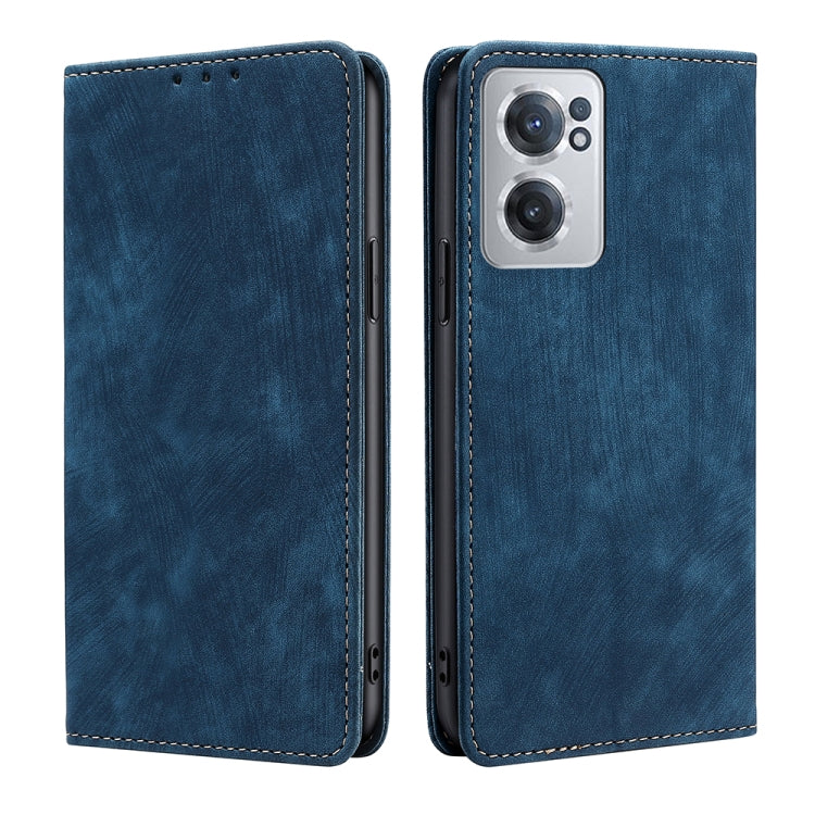 For OnePlus Nord CE 2 5G RFID Anti-theft Brush Magnetic Leather Phone Case