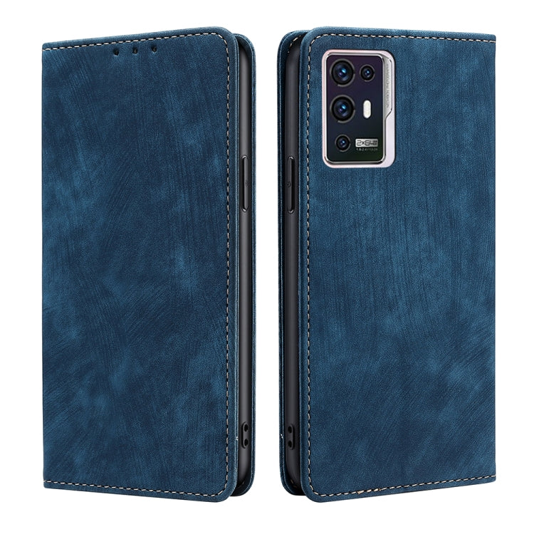 For ZTE Axon 30 Pro RFID Anti-theft Brush Magnetic Leather Phone Case