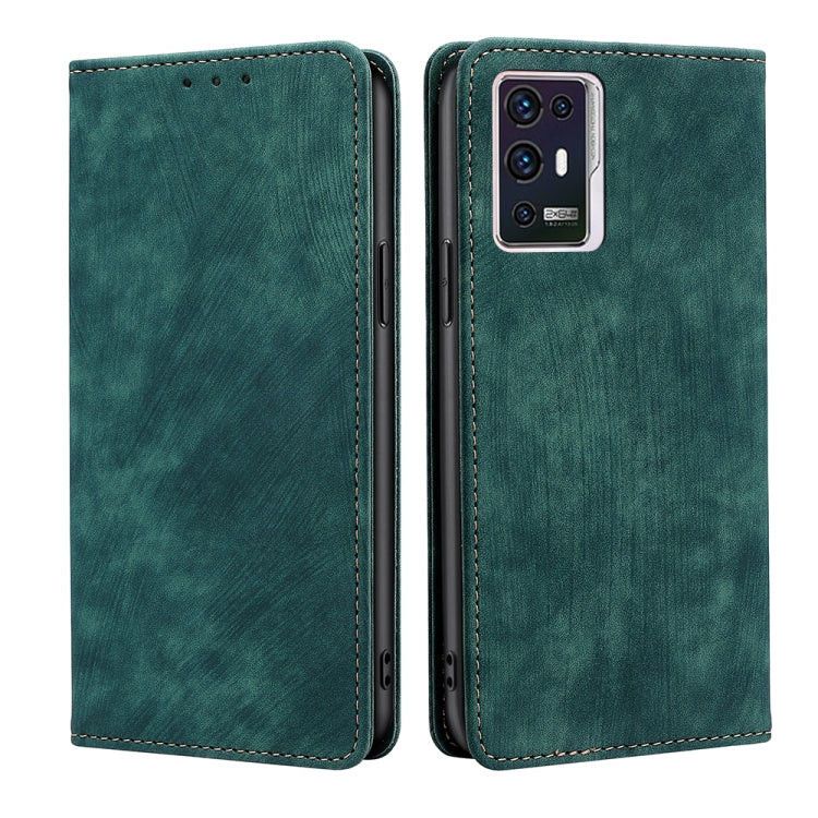 For ZTE Axon 30 Pro RFID Anti-theft Brush Magnetic Leather Phone Case