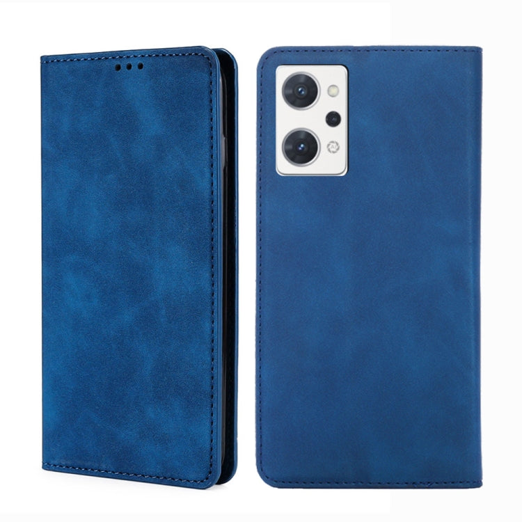 For OPPO Reno7 A JP Version Skin Feel Magnetic Horizontal Flip Leather Phone Case