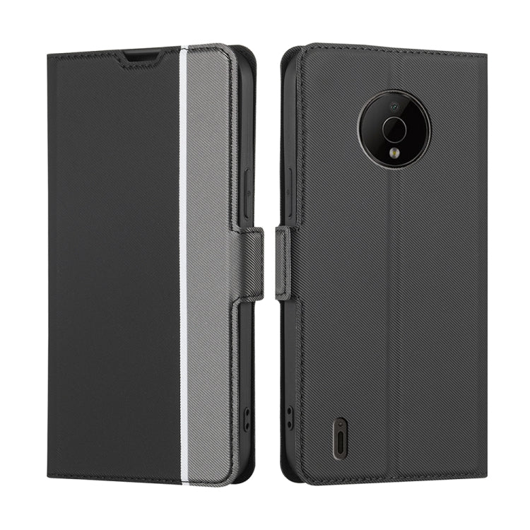 For Nokia C200 Twill Texture Side Button Leather Phone Case