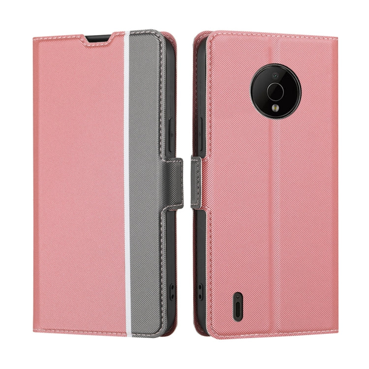 For Nokia C200 Twill Texture Side Button Leather Phone Case