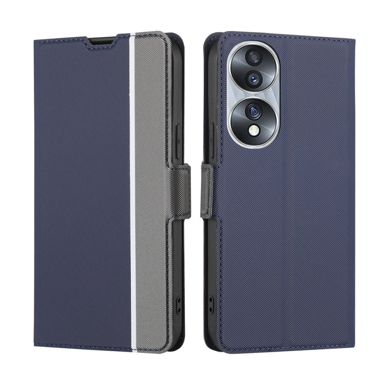 For Honor 70 Twill Texture Side Button Leather Phone Case