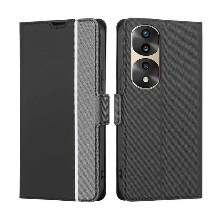 For Honor 70 Pro / 70 Pro+ Twill Texture Side Button Leather Phone Case