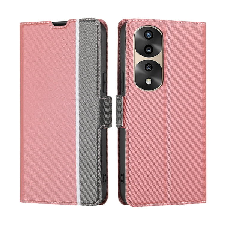 For Honor 70 Pro / 70 Pro+ Twill Texture Side Button Leather Phone Case
