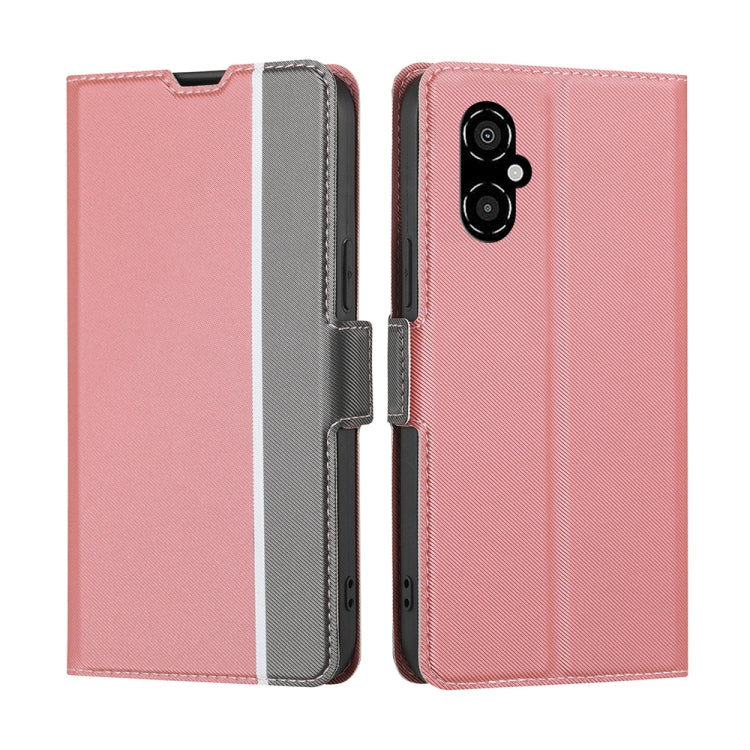 For Xiaomi Poco M4 5G Twill Texture Side Button Leather Phone Case