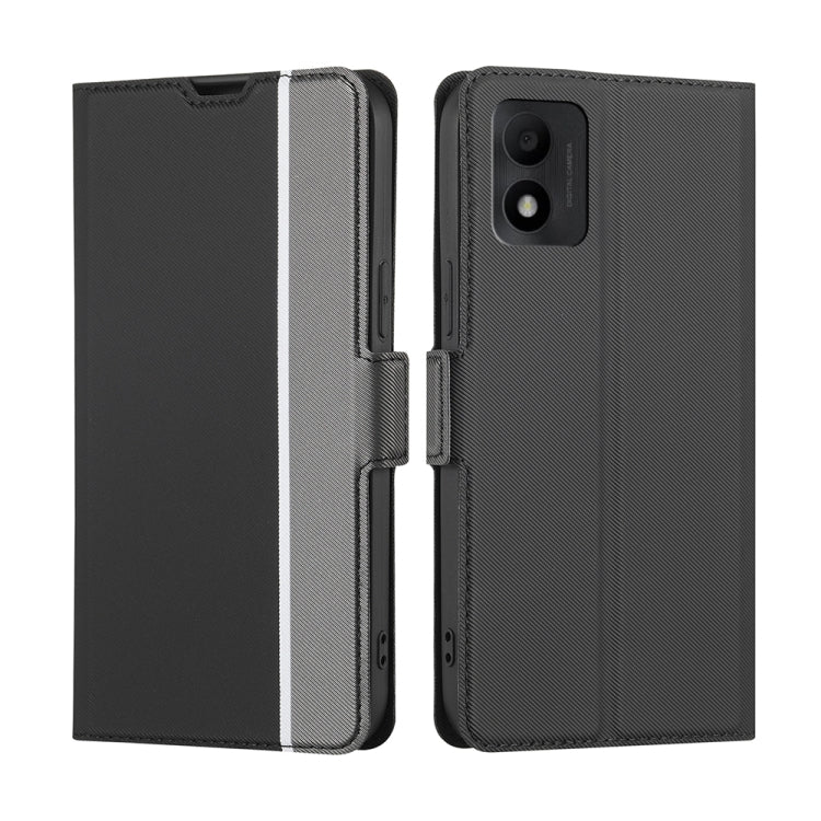 For TCL 303 Twill Texture Side Button Leather Phone Case