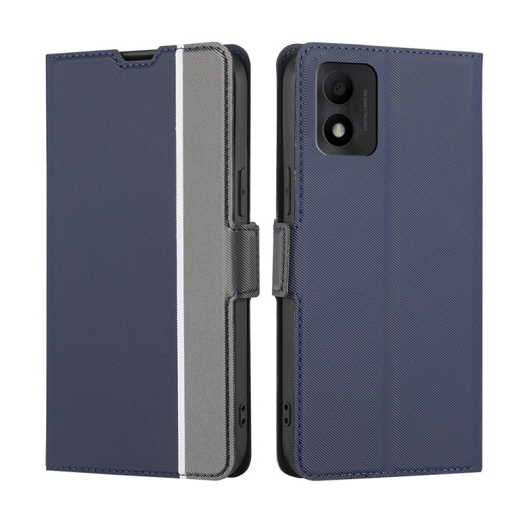For TCL 303 Twill Texture Side Button Leather Phone Case