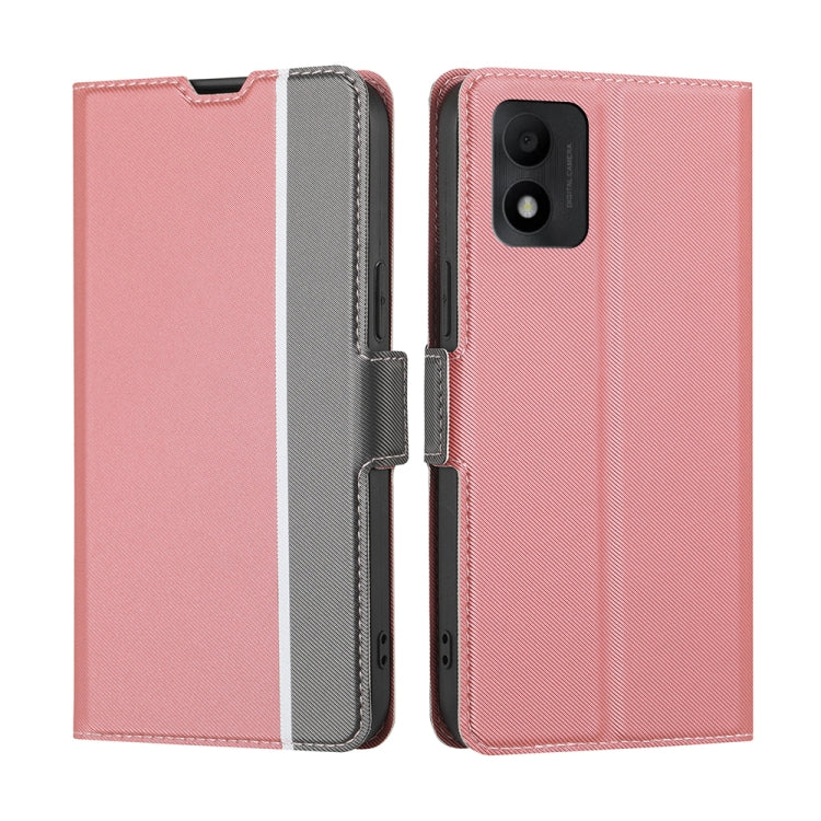 For TCL 303 Twill Texture Side Button Leather Phone Case