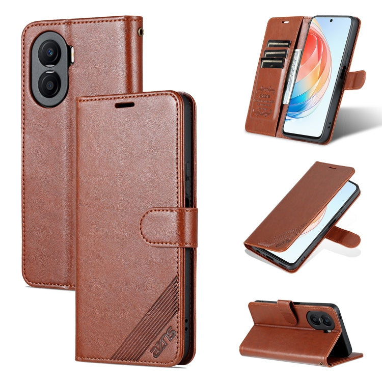For Honor X40i AZNS Sheepskin Texture Flip Leather Phone Case