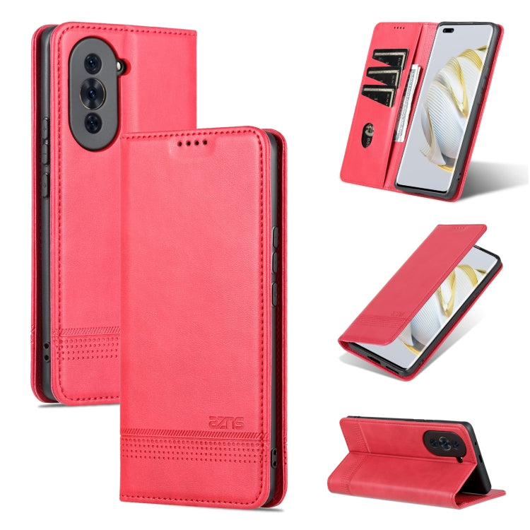 For Huawei nova 10 Pro AZNS Magnetic Calf Texture Flip Leather Phone Case